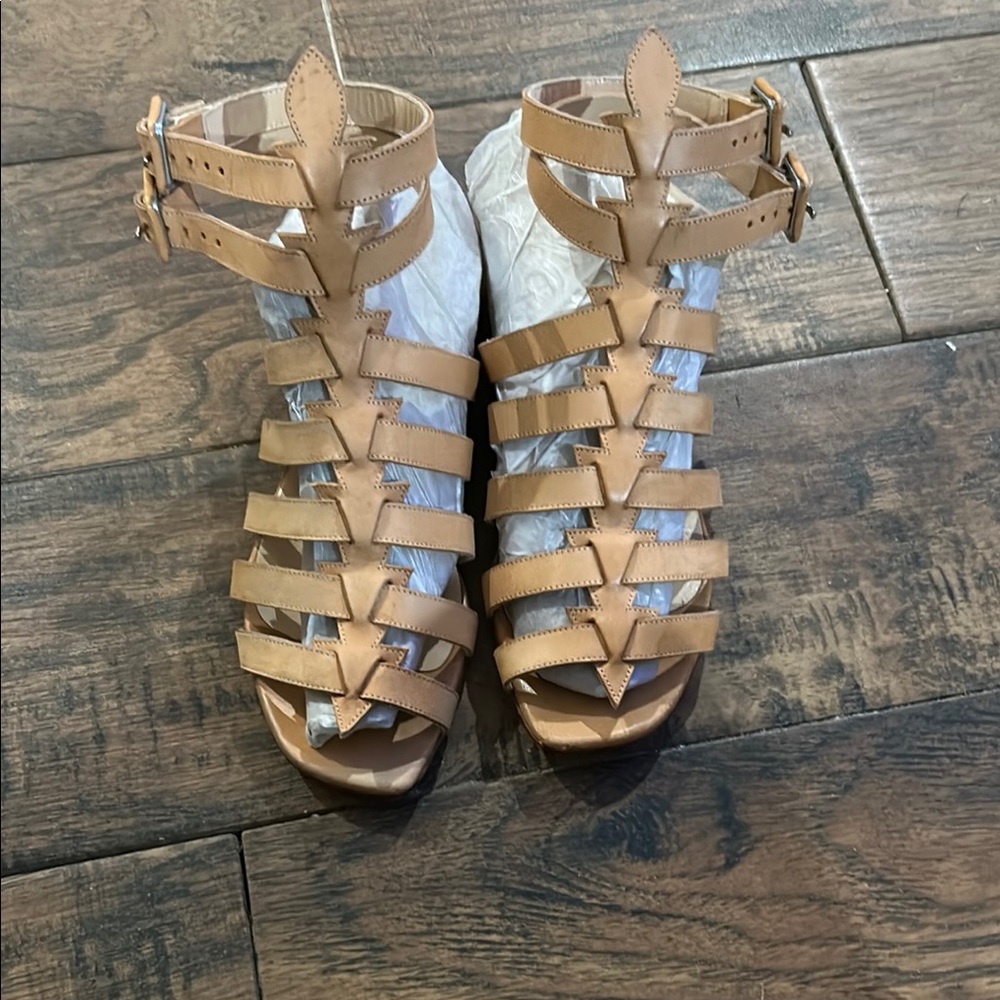 Christian Louboutin (Natural)Tan Gladiator Sandals 6.5